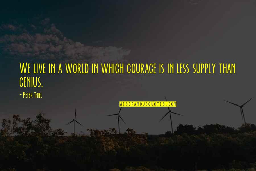 Ltimar Quotes By Peter Thiel: We live in a world in which courage