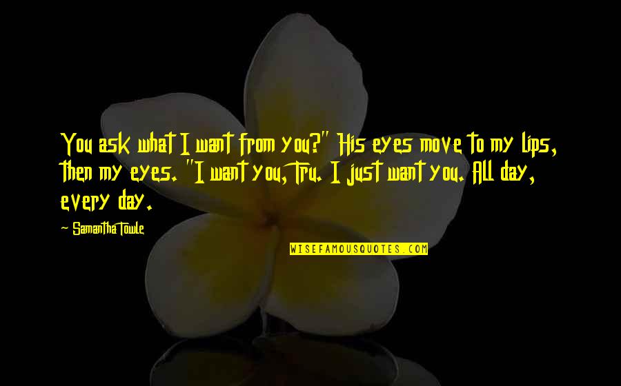 Lu Tze Quotes By Samantha Towle: You ask what I want from you?" His