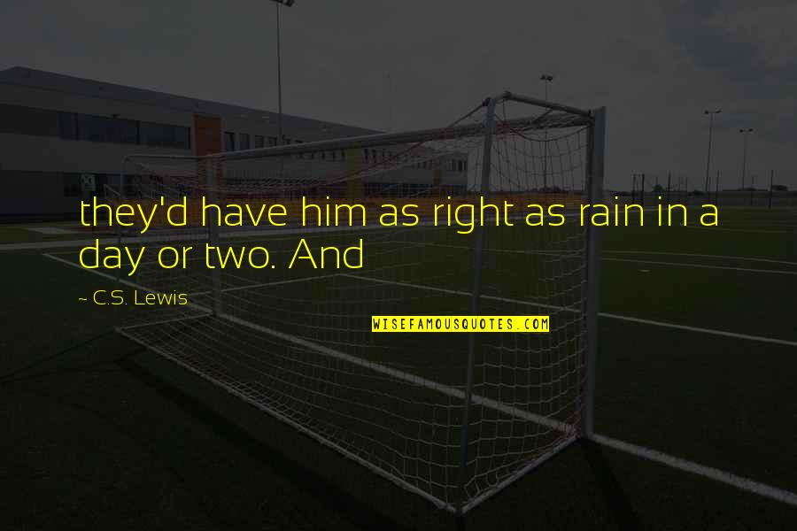 Luai Al Quotes By C.S. Lewis: they'd have him as right as rain in