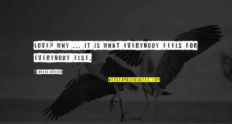 Luanshya Town Quotes By Helen Keller: Love? Why ... it is what everybody feels