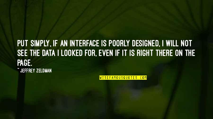 Lubitsch Quotes By Jeffrey Zeldman: Put simply, if an interface is poorly designed,