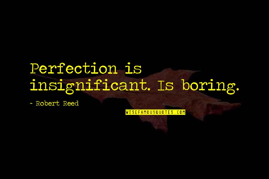 Lubrication System Quotes By Robert Reed: Perfection is insignificant. Is boring.