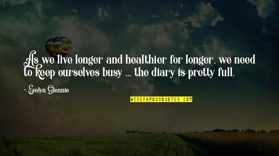 Lubyanka Basement Quotes By Evelyn Glennie: As we live longer and healthier for longer, Lubyanka Basement Quotes By Evelyn Glennie: As we live longer and healthier for longer,