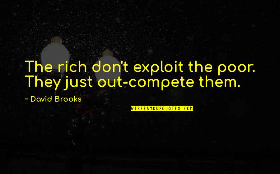 Lucaci Luminita Quotes By David Brooks: The rich don't exploit the poor. They just Lucaci Luminita Quotes By David Brooks: The rich don't exploit the poor. They just