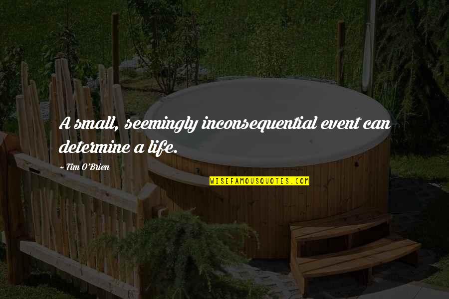 Lucajg Quotes By Tim O'Brien: A small, seemingly inconsequential event can determine a