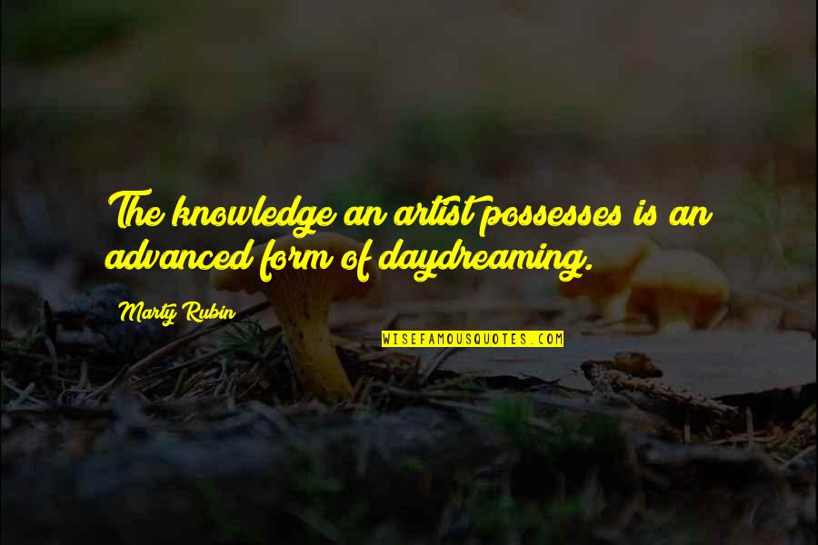 Lucas Lallemant Quotes By Marty Rubin: The knowledge an artist possesses is an advanced
