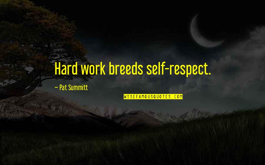 Lucasfilms Eu Quotes By Pat Summitt: Hard work breeds self-respect. Lucasfilms Eu Quotes By Pat Summitt: Hard work breeds self-respect.