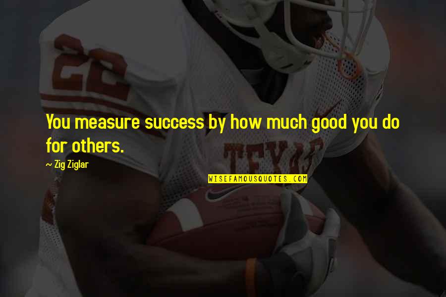 Lucassen Paint Quotes By Zig Ziglar: You measure success by how much good you