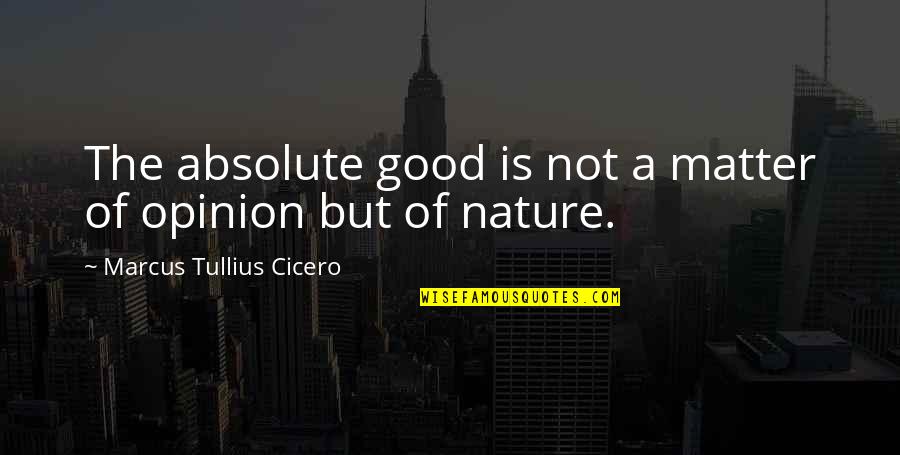 Luchador Quotes By Marcus Tullius Cicero: The absolute good is not a matter of