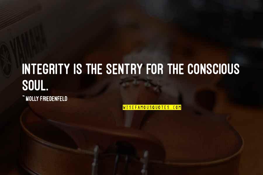 Lucia Evans Quotes By Molly Friedenfeld: Integrity is the sentry for the conscious soul. Lucia Evans Quotes By Molly Friedenfeld: Integrity is the sentry for the conscious soul.