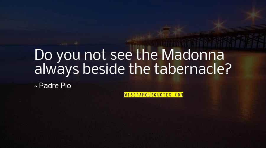 Luciendo In English Quotes By Padre Pio: Do you not see the Madonna always beside