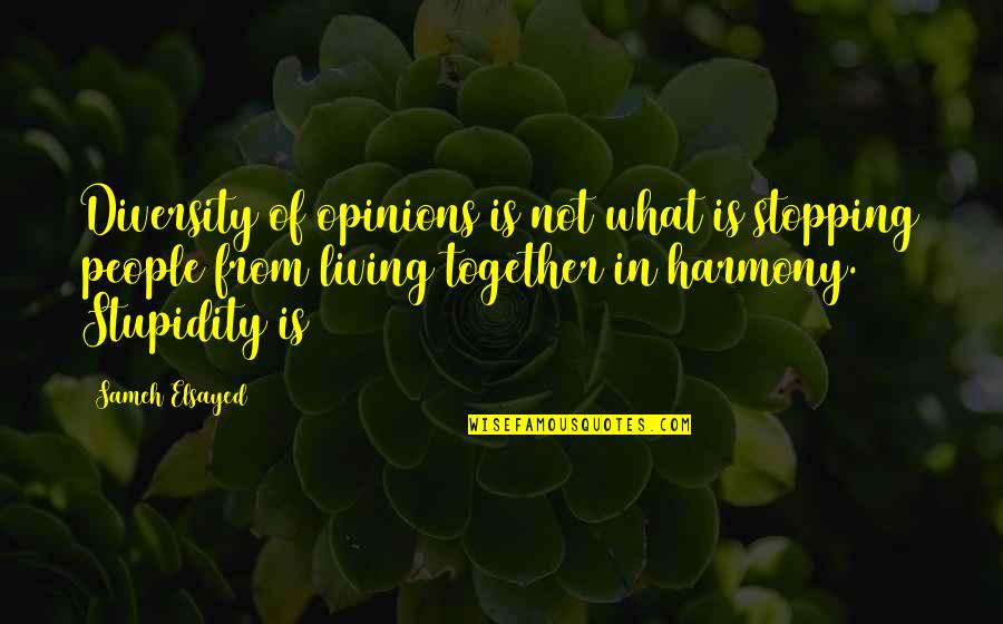 Lucifers Hammer Quotes By Sameh Elsayed: Diversity of opinions is not what is stopping