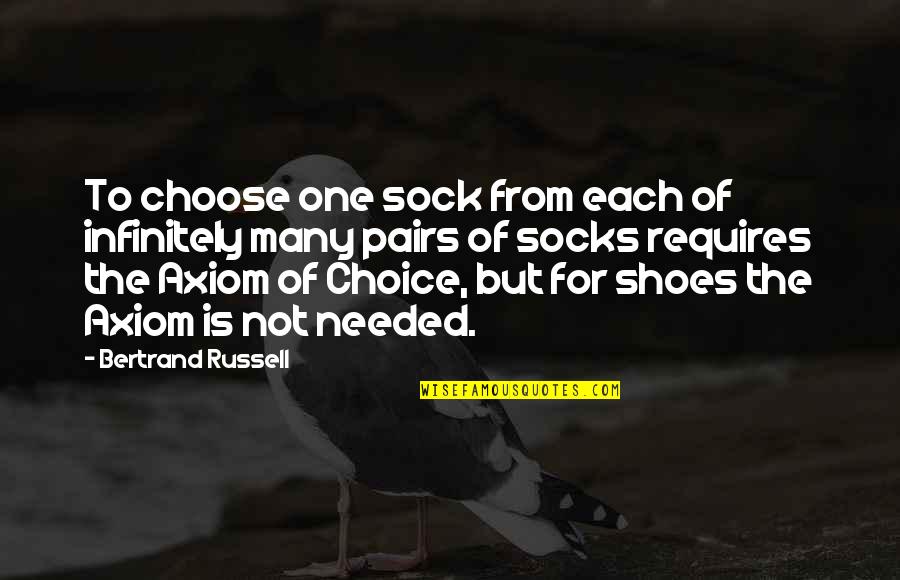 Lucifers Pizza Quotes By Bertrand Russell: To choose one sock from each of infinitely