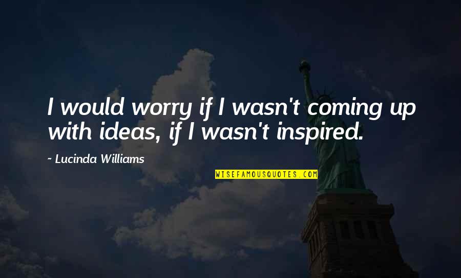 Lucinda Quotes By Lucinda Williams: I would worry if I wasn't coming up