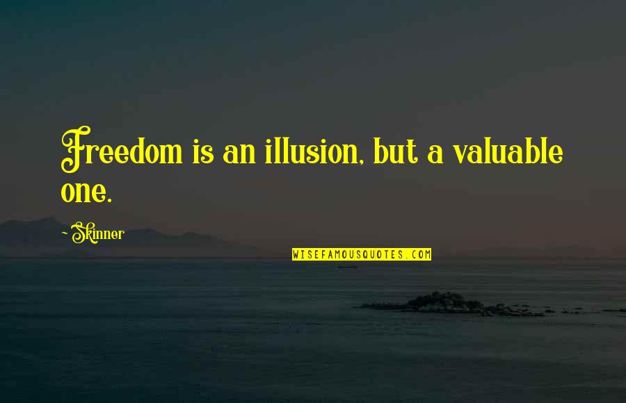 Lucita Aranas Quotes By Skinner: Freedom is an illusion, but a valuable one.