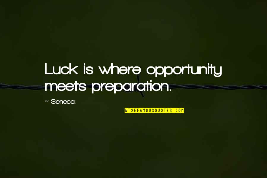 Luck And Preparation Quotes By Seneca.: Luck is where opportunity meets preparation.