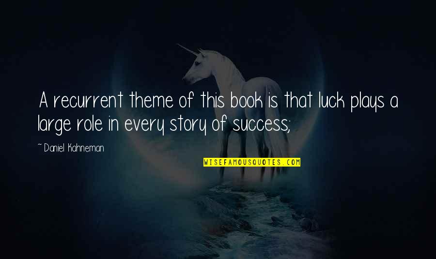 Luck And Success Quotes By Daniel Kahneman: A recurrent theme of this book is that
