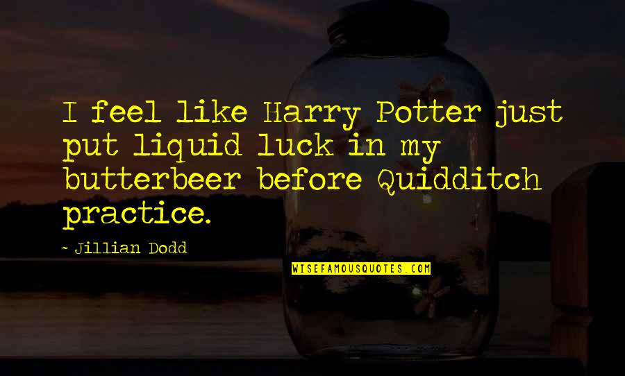 Luck Funny Quotes By Jillian Dodd: I feel like Harry Potter just put liquid