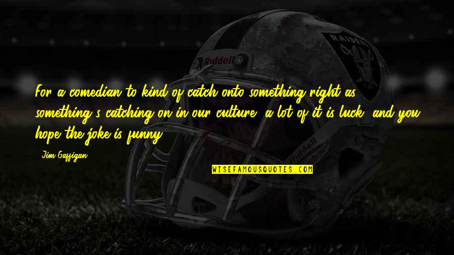 Luck Funny Quotes By Jim Gaffigan: For a comedian to kind of catch onto Luck Funny Quotes By Jim Gaffigan: For a comedian to kind of catch onto