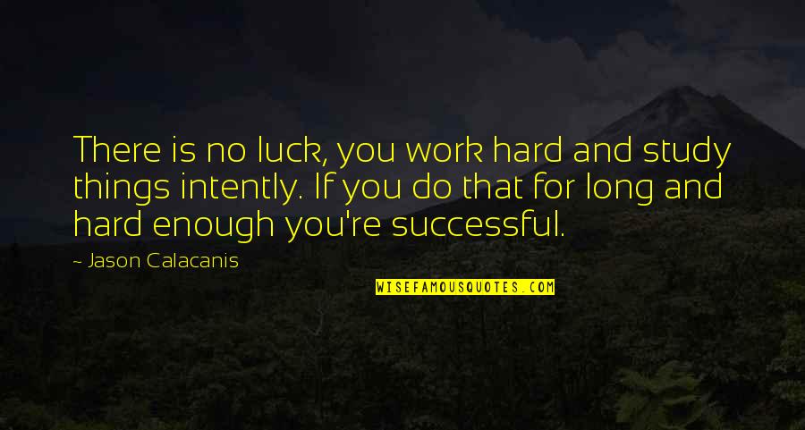 Luck Vs Hard Work Quotes By Jason Calacanis: There is no luck, you work hard and