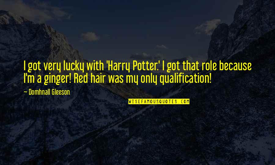 Lucky Because Of You Quotes By Domhnall Gleeson: I got very lucky with 'Harry Potter.' I