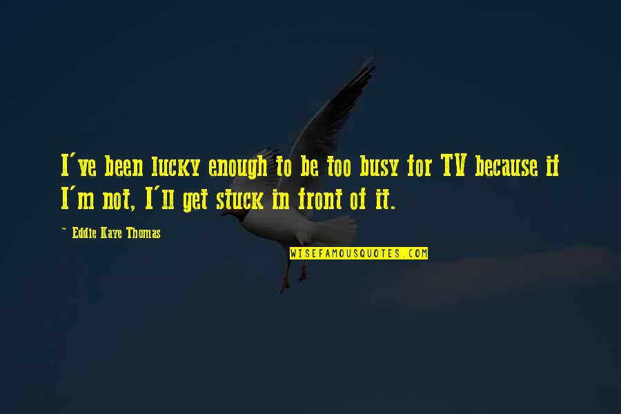 Lucky Because Of You Quotes By Eddie Kaye Thomas: I've been lucky enough to be too busy