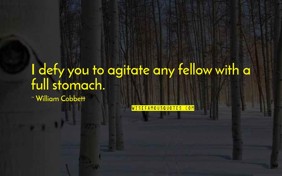 Lucky Jim Funny Quotes By William Cobbett: I defy you to agitate any fellow with