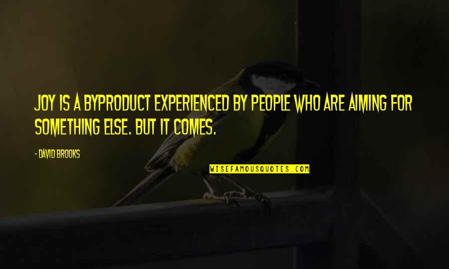 Lucky To Have A Baby Girl Quotes By David Brooks: Joy is a byproduct experienced by people who