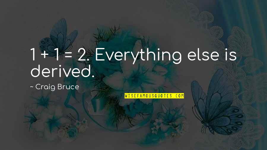 Lucky To Have Friends And Family Quotes By Craig Bruce: 1 + 1 = 2. Everything else is