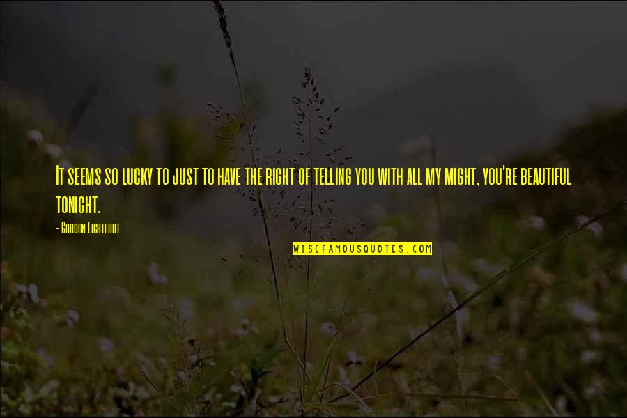 Lucky To Have You Quotes By Gordon Lightfoot: It seems so lucky to just to have