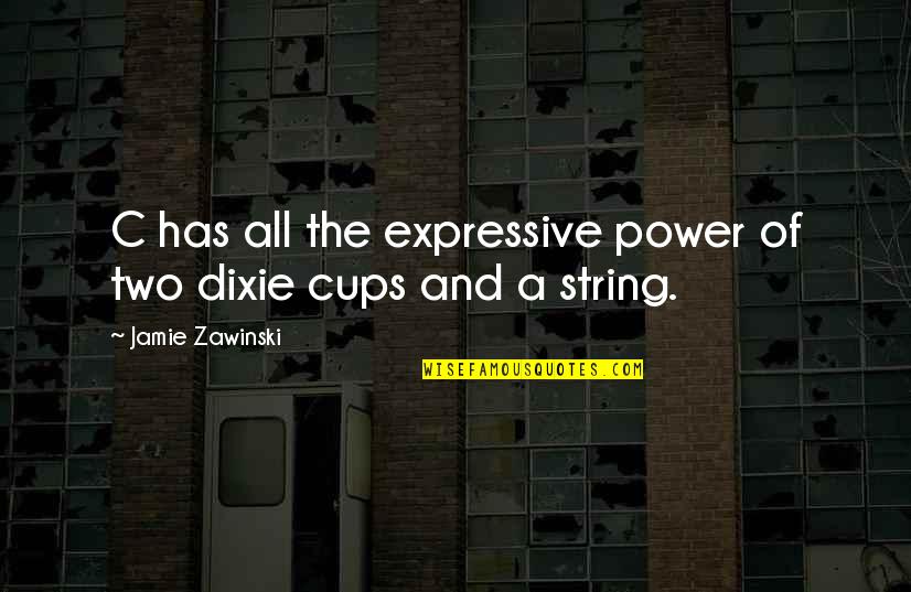 Lucrite Quotes By Jamie Zawinski: C has all the expressive power of two Lucrite Quotes By Jamie Zawinski: C has all the expressive power of two