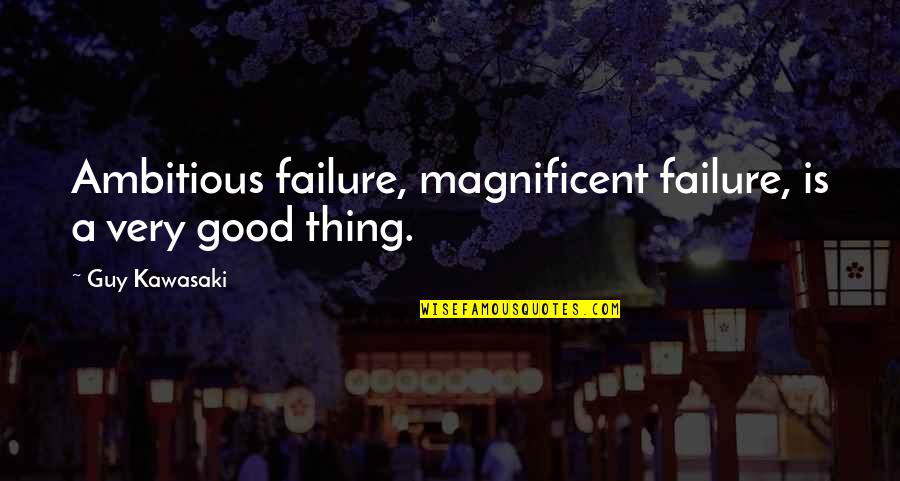 Lucy Hale Song Quotes By Guy Kawasaki: Ambitious failure, magnificent failure, is a very good