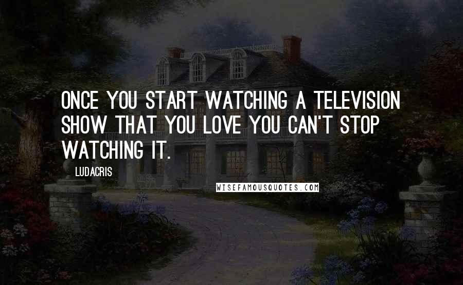 Ludacris quotes: Once you start watching a television show that you love you can't stop watching it.