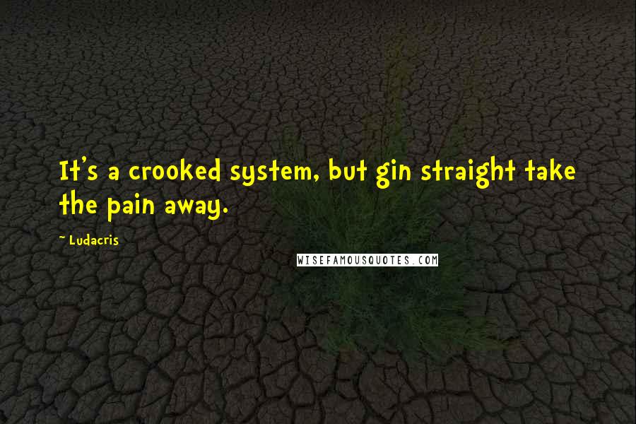 Ludacris quotes: It's a crooked system, but gin straight take the pain away.