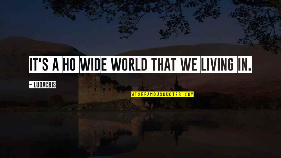 Ludacris Quotes By Ludacris: It's a ho wide world that we living Ludacris Quotes By Ludacris: It's a ho wide world that we living