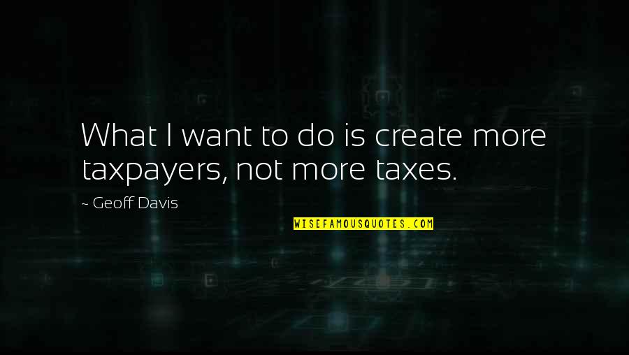Ludek Pesek Quotes By Geoff Davis: What I want to do is create more