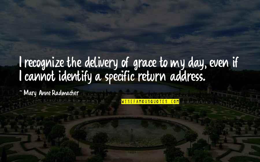 Ludi Quotes By Mary Anne Radmacher: I recognize the delivery of grace to my