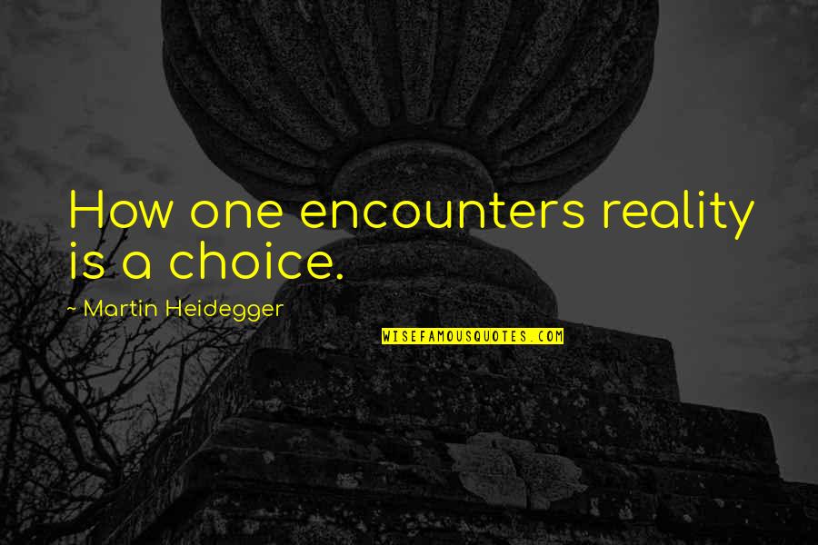 Ludicrous Mode Quotes By Martin Heidegger: How one encounters reality is a choice.
