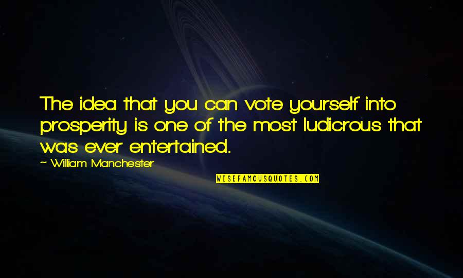 Ludicrous Quotes By William Manchester: The idea that you can vote yourself into