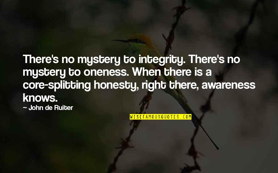 Ludo Bagman Quotes By John De Ruiter: There's no mystery to integrity. There's no mystery