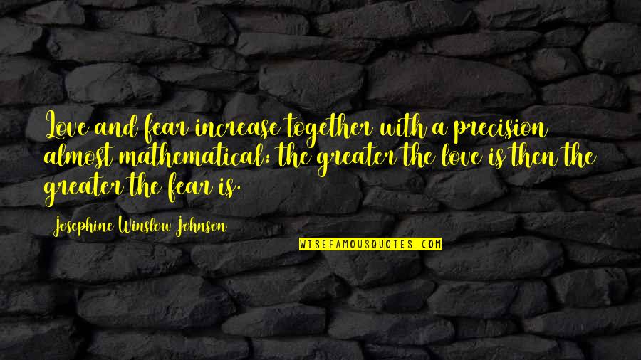 Ludovico Sforza Quotes By Josephine Winslow Johnson: Love and fear increase together with a precision