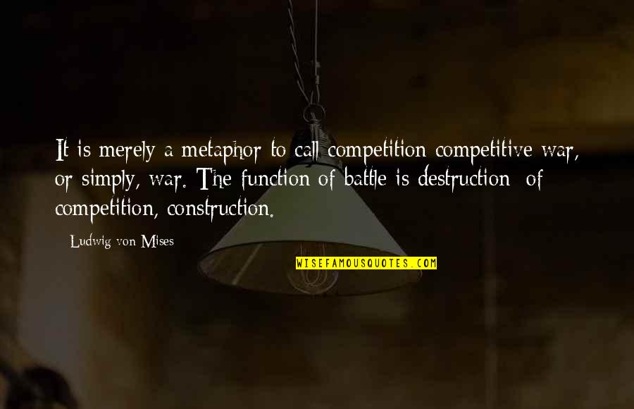 Ludwig Mises Quotes By Ludwig Von Mises: It is merely a metaphor to call competition