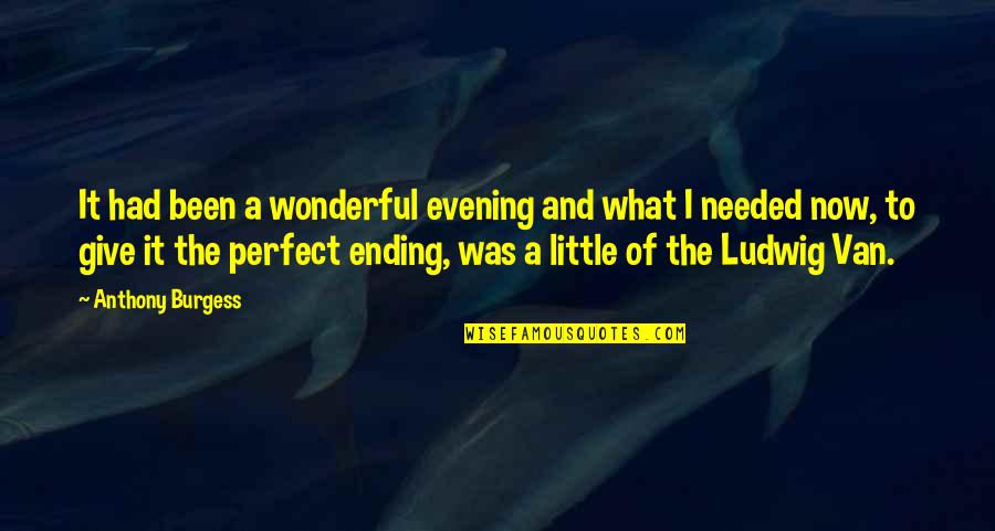 Ludwig Van Quotes By Anthony Burgess: It had been a wonderful evening and what