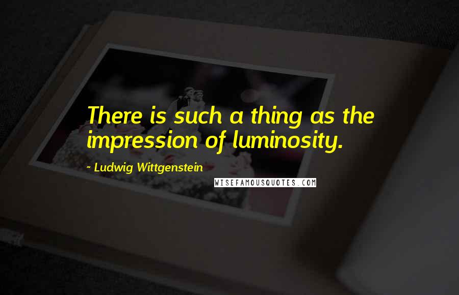 Ludwig Wittgenstein quotes: There is such a thing as the impression of luminosity.