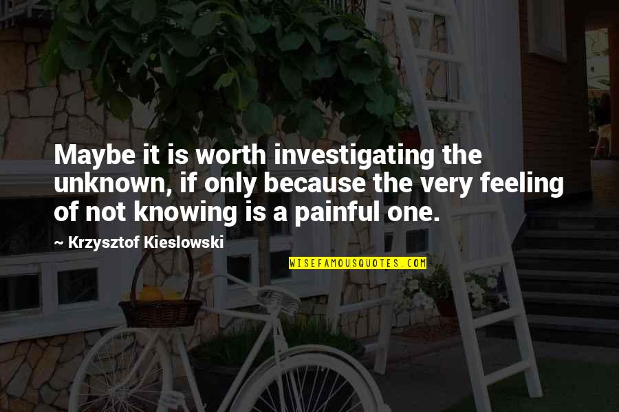 Luftwaffe Ace Quotes By Krzysztof Kieslowski: Maybe it is worth investigating the unknown, if