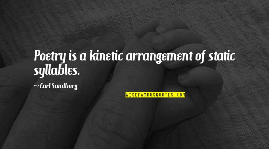 Luganda Wise Quotes By Carl Sandburg: Poetry is a kinetic arrangement of static syllables.