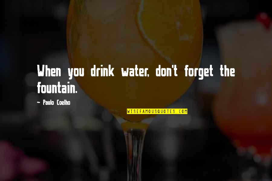 Lugubre Significato Quotes By Paulo Coelho: When you drink water, don't forget the fountain. Lugubre Significato Quotes By Paulo Coelho: When you drink water, don't forget the fountain.