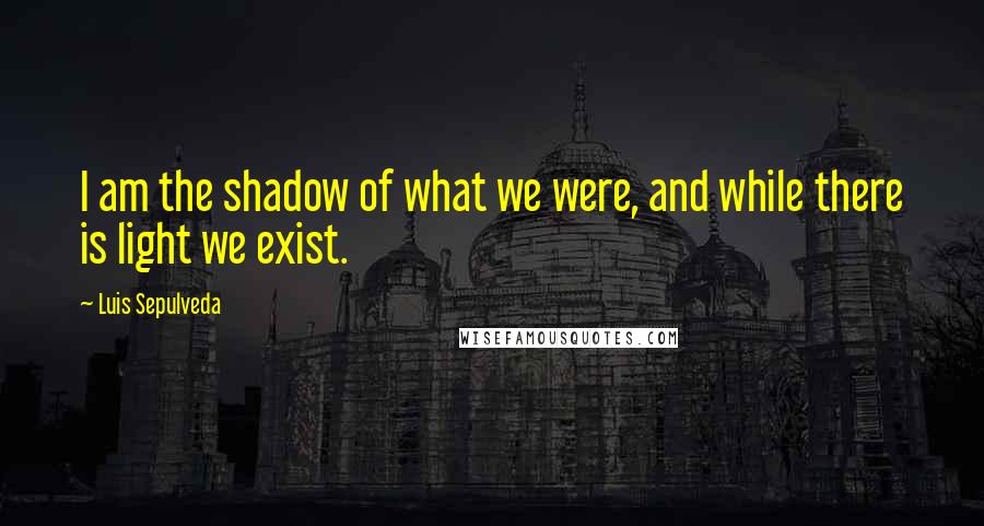 Luis Sepulveda quotes: I am the shadow of what we were, and while there is light we exist.