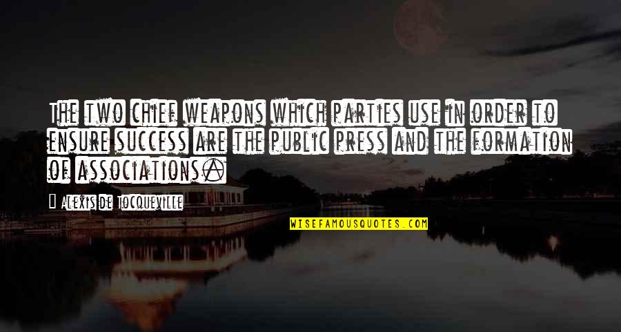 Luis Taruc Quotes By Alexis De Tocqueville: The two chief weapons which parties use in