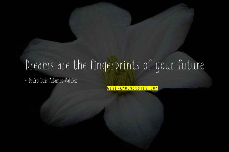 Luis Valdez Quotes By Pedro Luis Adames Valdez: Dreams are the fingerprints of your future